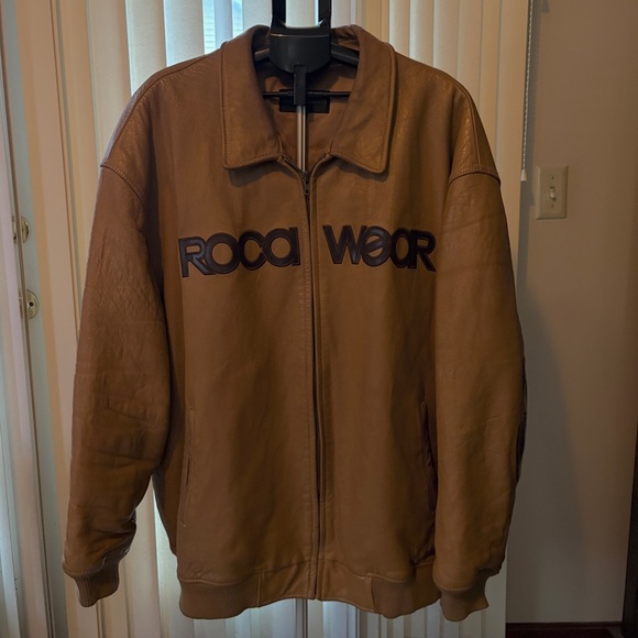 Rocawear Other - Men’s pre-owned Vintage Tan Rocawear Lamb’s Leather Bomber Coat